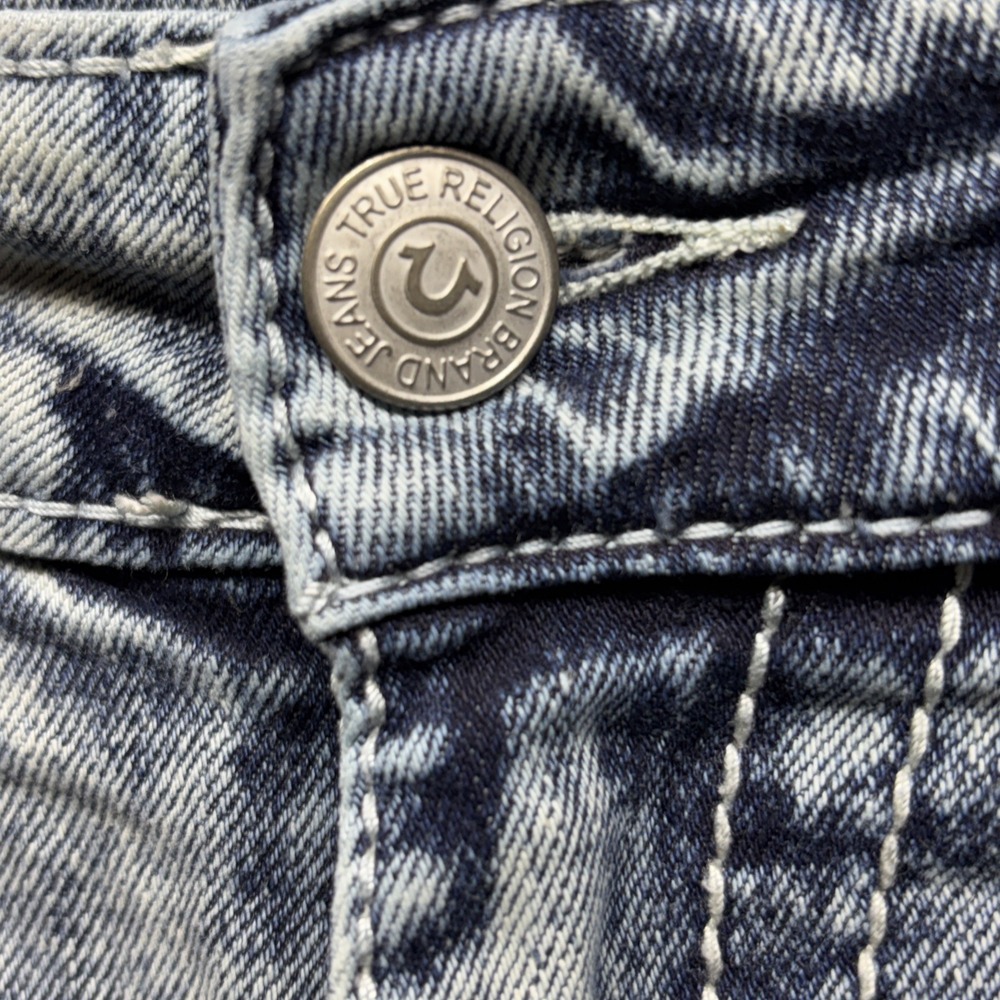 True Religion Ricky Carpenter Cargo Jeans Men's Size 38x33 Acid Wash Flap Pocket - Picture 6 of 14